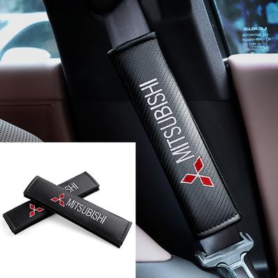 Car Seat Belt Cover Carbon Fiber Shoulder Protection Pads For Space Star Lancer 9 Outlander Xl Eclipse Cross Asx L200