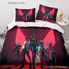 Gaming Valorant Bedding Set Single Twin Full Queen King Size Bed Set Aldult Kid Bedroom Duvetcover Sets 3D Print Anime 030