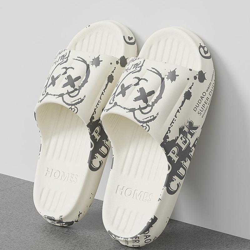 Anti-Slip Bath Slippers Home Comfortable Thickened Design Men Women Couples Slides EVA Material Easy To Wear Indoor Shoes