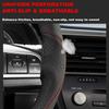 Microfiber Leather DIY Car Steering Wheel Cover Breathable Anti-slip 38cm 15inch w/ Needle Thread Interior Accessories
