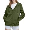 Women Solid Rain Jacket Outdoor Plus Waterproof Hooded Raincoat Windproof