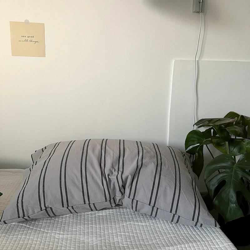 Blue Red White Classic Striped Pillowcase Pillow Cover Peach Skin Rectangular Bed Pillow Cover Modern Bedroom Bedding Decor 1 Pc