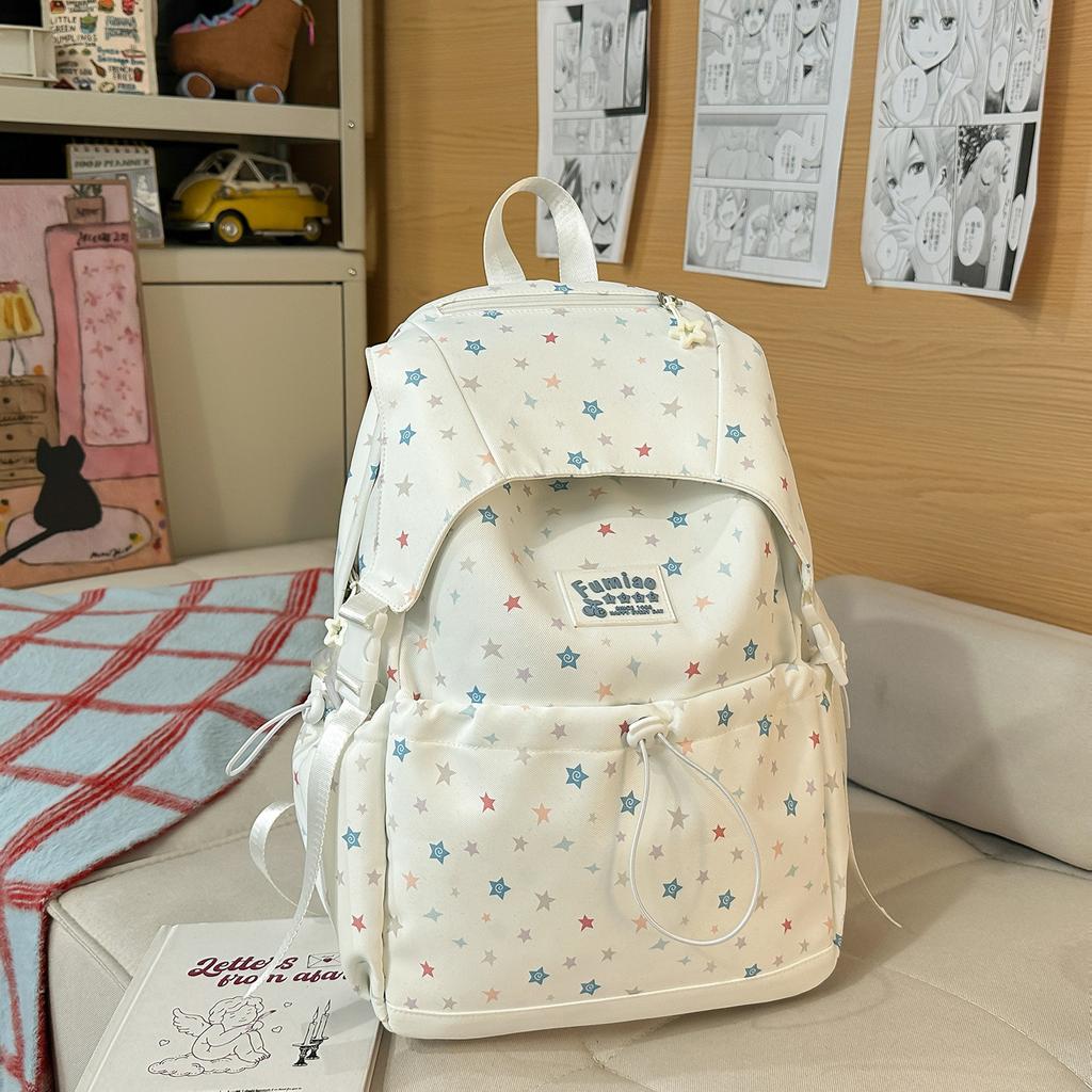 Schoolbag Korean Ins Wind Fresh and Sweet Soft Cute Girl Backpack High Value College Style Junior High School Student Star Backpack