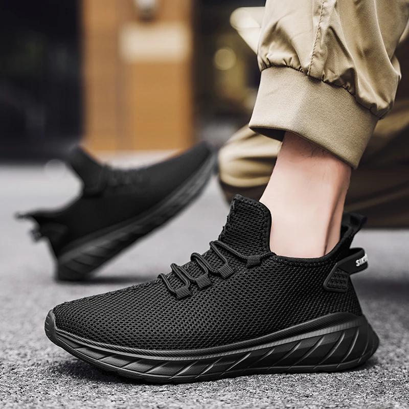 

Men s Shock-absorbing Running Shoes Suitable for Runners Lace Up Sports Shoes Outdoor Walking Tennis Anti Slip Thick and Low 40 чёрный