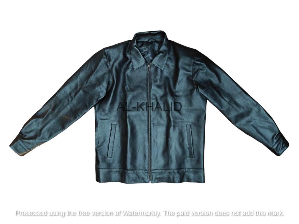 AL KHALID Herrläderjacka Svart Äkta Lammskinnjacka Motorcykel Stilfull