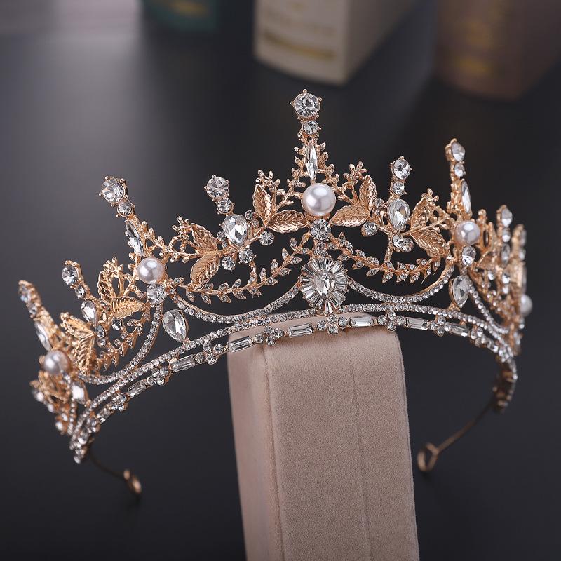 Elegant Pearl & Rhinestone Bridal Crown - European & American Fashion Hair Accessory for Weddings, Birthdays, and Evening Wear