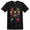 Psychedelic Skull Scarab Beetle T Shirt W/ Neon Paint Splatter Gothic Art Tee