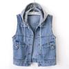 Damen Slim Denim Weste, Vielseitige Ärmellose Jacke mit Revers für Frühling/Herbst 2025