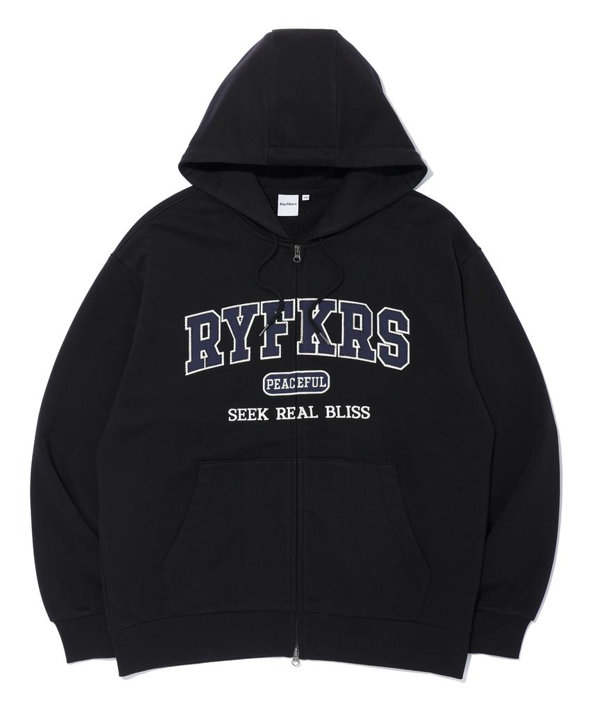 Rayfikers Applique Logo Zip-Up Hoodie Black (Mp6Tu148-076)