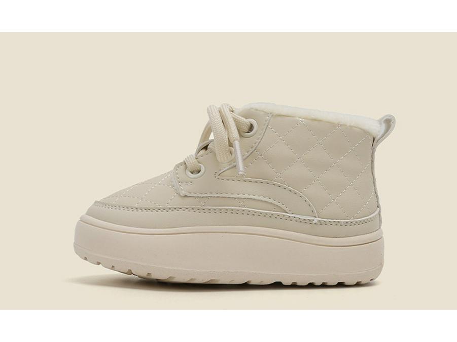 Winter-Gehschuhe für Kleinkinder aus Leder: Koreanische Kinderschneestiefel mit Fleece & Baumwolle für Babys und Mädchen.