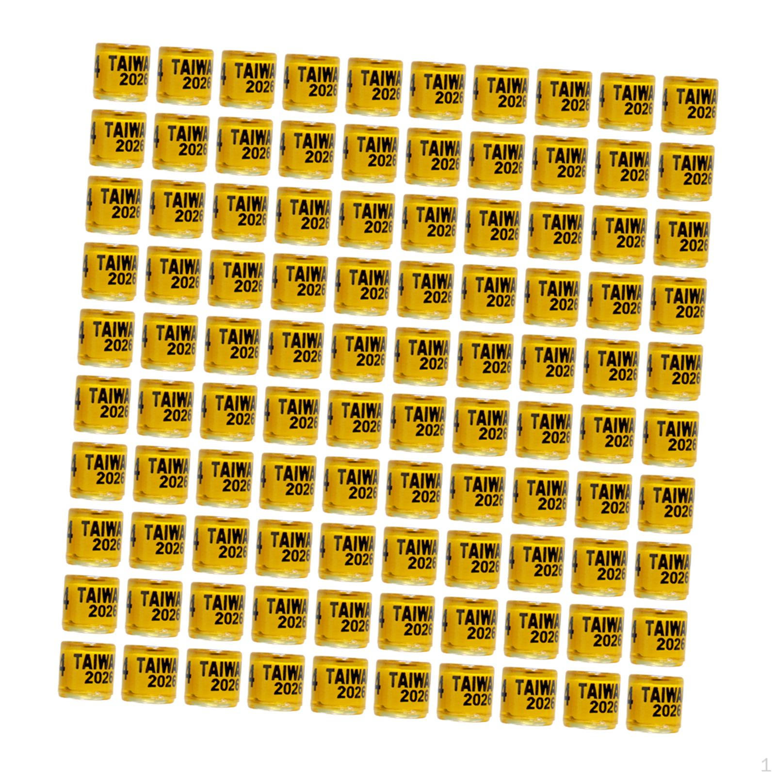 100 штук Алюминиевые кольца для голубиных лапок Идентификационные браслеты Голубь для Неразлучника Light Yellow UK