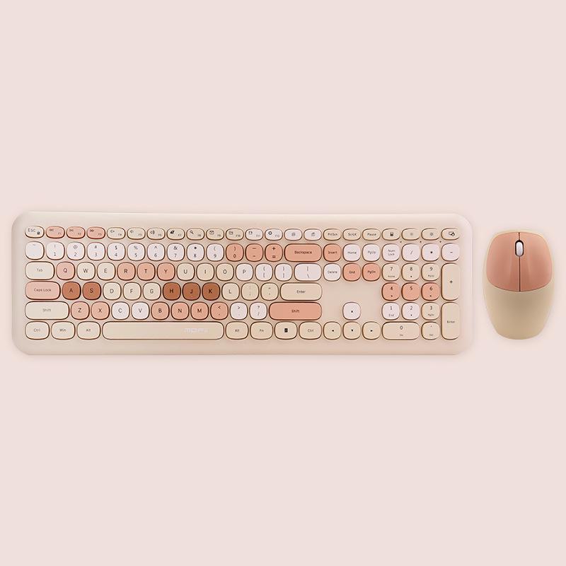 MOFII Sky Hand Pink Multi-Color 2.4G Silent Wireless Keyboard & Mouse Set for Office