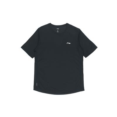 Li Ning Quick-Dry Breathable Round Neck Solid Color T-Shirt Men Tops Black ATSS797-1