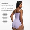 Solid Color Seamless Strappy One Piece Tummy Control Body Shaper For Women