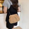 Chain Strap Shell-shaped Weave Bag Bohemian Chain Crossbody Bag Simple Beach Bag  Students