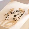 Leopard pattern Irregular Bracelet Ring Ladies Set