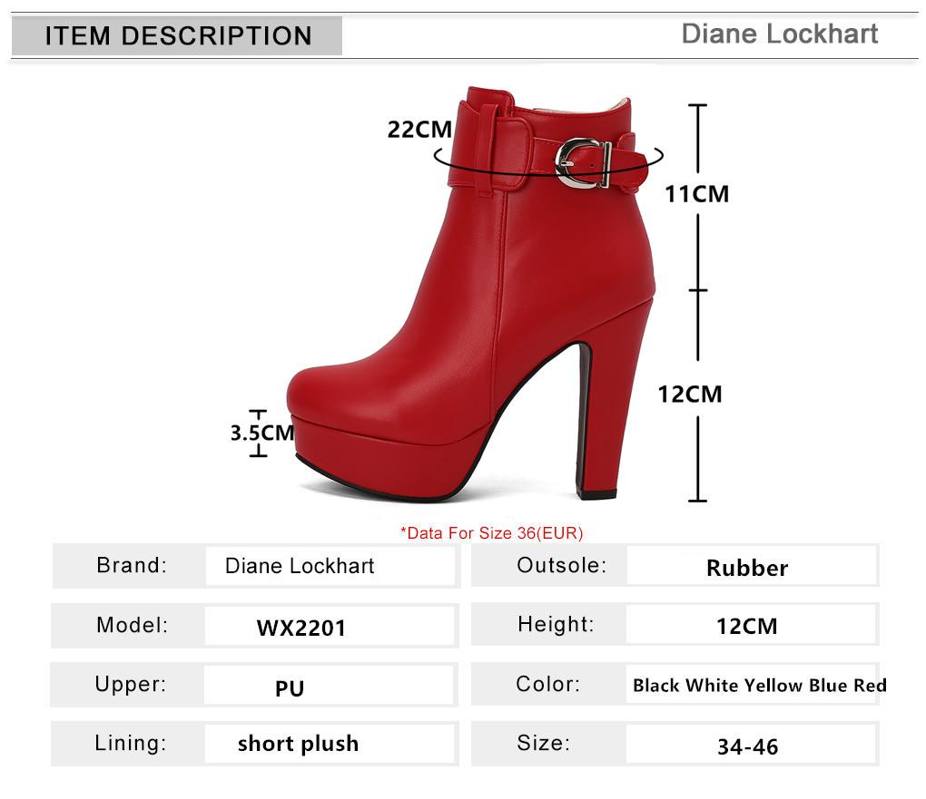Fashion Women Shoes Fashion Short Boots Autumn Winter Sexy Platform Ankle Boots For Women Black Red Yellow White Lady Shoes Large 34-46