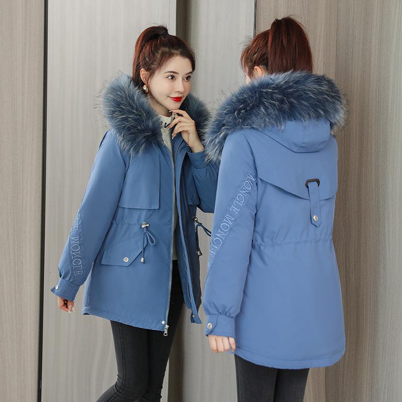 Pai Overcomes The New Korean Version of Loose Padded Cotton-padded Jacket with Big Fur Collar In Winter and Short Cotton-padded Coat In Winter.