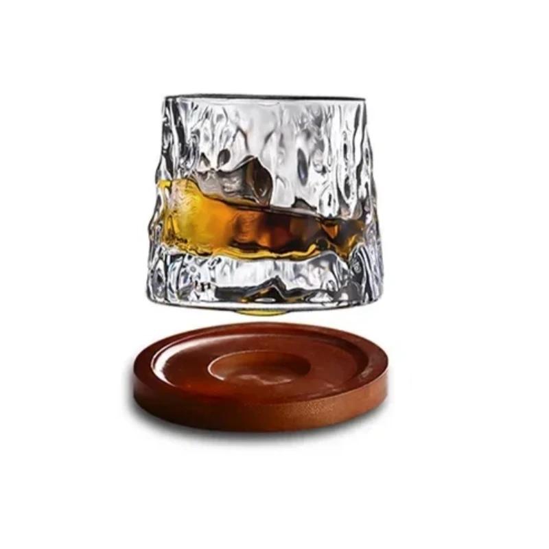 200 ml roterbar whiskyglasskopp Nyhet Gammeldags vinglass med trebunn Skottland Rødvinsglass Bar Glassverktøy