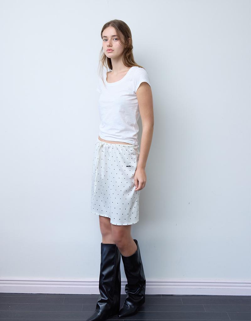 Seleu Dot-Dot Middle Skirt (Ivory)