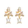 Star Merry Christmas Earrings Rhinestone Christmas Tree Earrings Xmas Dangle Earrings  Christmas