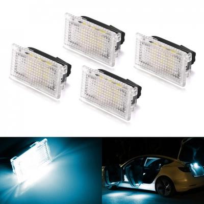 4x Aqua IceBlue LED Interior Light Kit For Tesla S 3 X Side Door, Trunk Area Etc