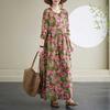 Vacation Style Round Neck Vintage Long Flesh Covering Dresses