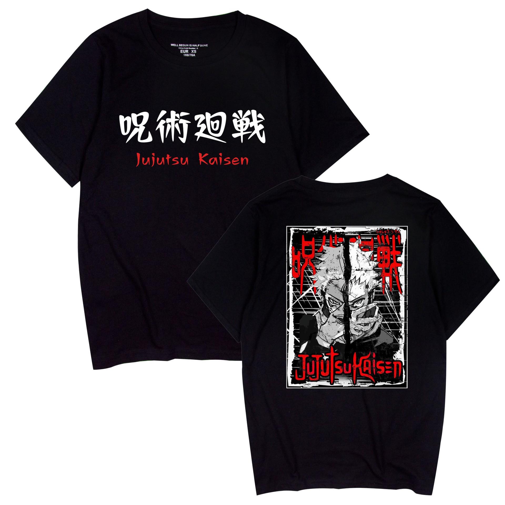 

New Anime Jujutsu Kaisen Printed Men s T-shirt Unisex Casual Fashion Street Short-sleeved Tops T-shirt XS чёрный