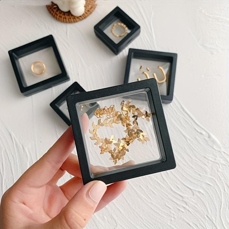 3D Floating Frame Jewelry Display Stand - Shadow Gift Box Ring Pendant Holder Jewellery Stone Presentation Case