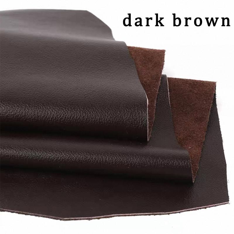 Flat weave cowhide leather material, top layer brown sofa seat cushion, headboard soft package, car seat leather fabric, fine gr