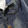 Giacca di jeans retrò: Abbigliamento da lavoro trendy da uomo, vestibilità ampia, per Primavera e Autunno