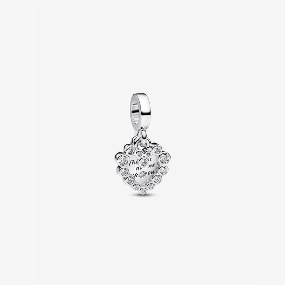 Pandora Sparkling Heart Double Dangle Charm 793765C01