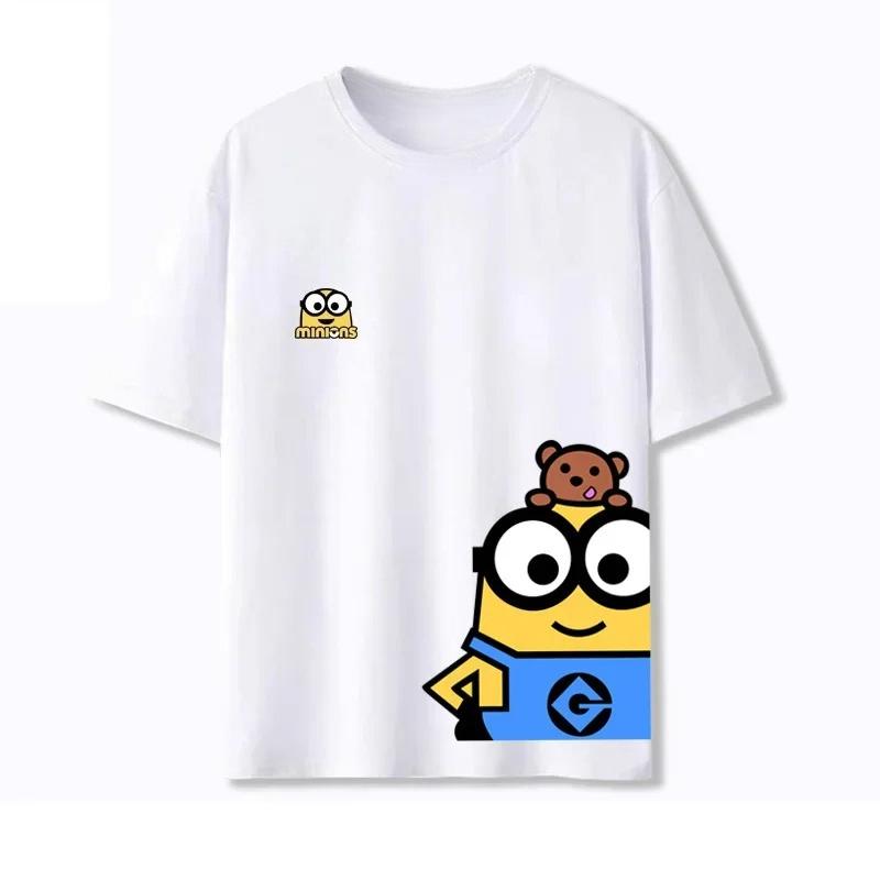 Children's Summer Minions Cute Printed T-shirt, Suitable for Boys and Girls for Outdoor Casual Wear