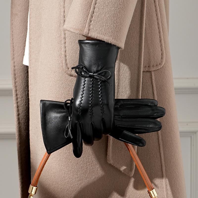 

Autumn and winter warm cycling gloves touch screen driving and riding windproof and cold plush M чёрный