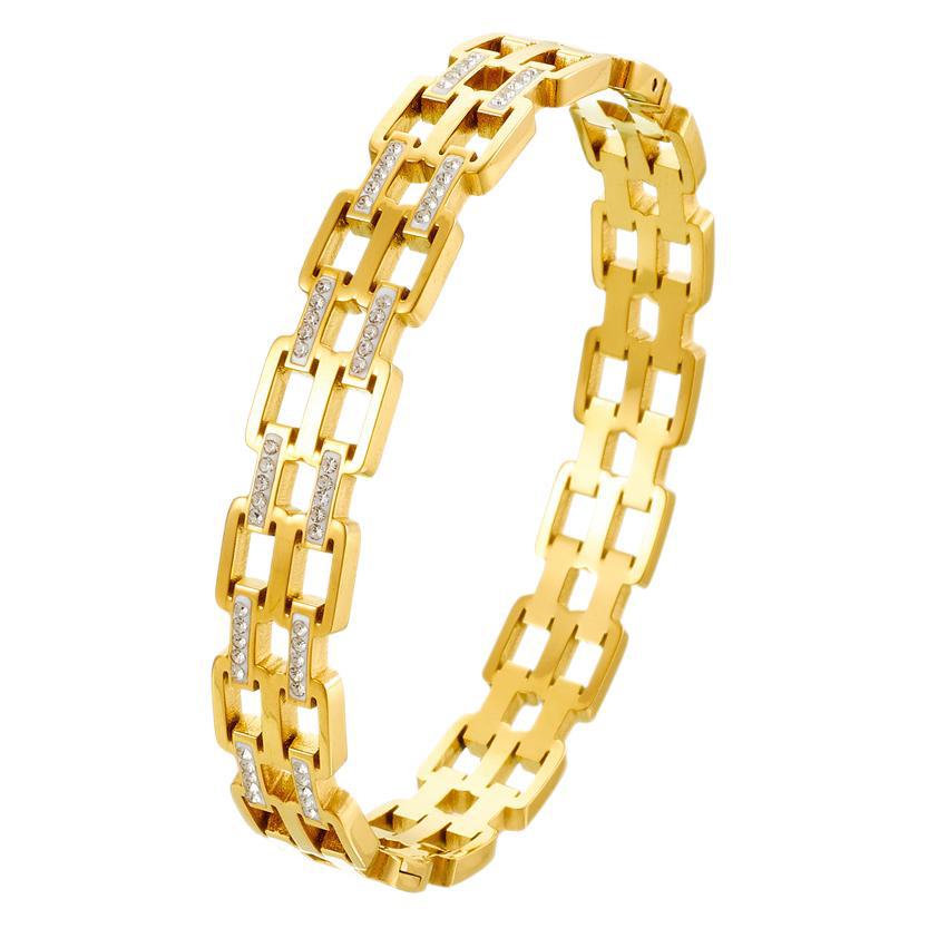 2026 Модный полый браслет, инкрустированный бриллиантами, простой, с индивидуальностью, в стиле INS, легкая роскошь, темперамент, нишевый, с высоким чувством 18CM