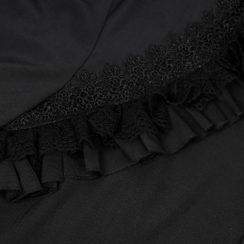 Gothic Lace Trim Blouse Halloween Cosplay Shirt Elegant Victorian Style Polyester Costume Top For Theme Parties