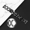 Women Stainless Steel Wrist Strap Watchband Hollow X Design with Shiny Rhinestone Decor for Fitbit Versa/Versa 2/Versa Lite/Versa SE
