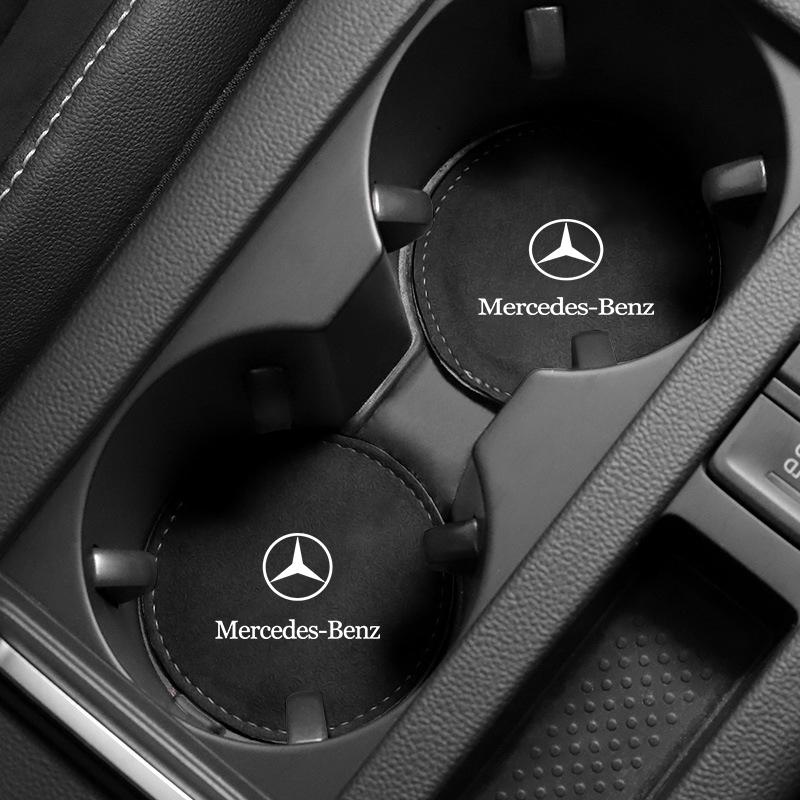 Car Cup Holder Pad PU Leather Slot Non-slip Coaster Mat For Mercedes Benz AMG W212 W204 W211W168 W213 W205 W210 W108 W124