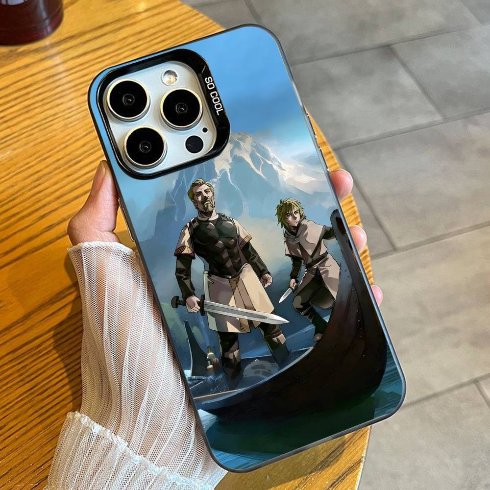 

Anime V-Vinland S-SaGa Phone Case For iPhone 16 17 15 14 12 13 Pro Max Black Candy Matte Shockproof Cover iPhone14Plus