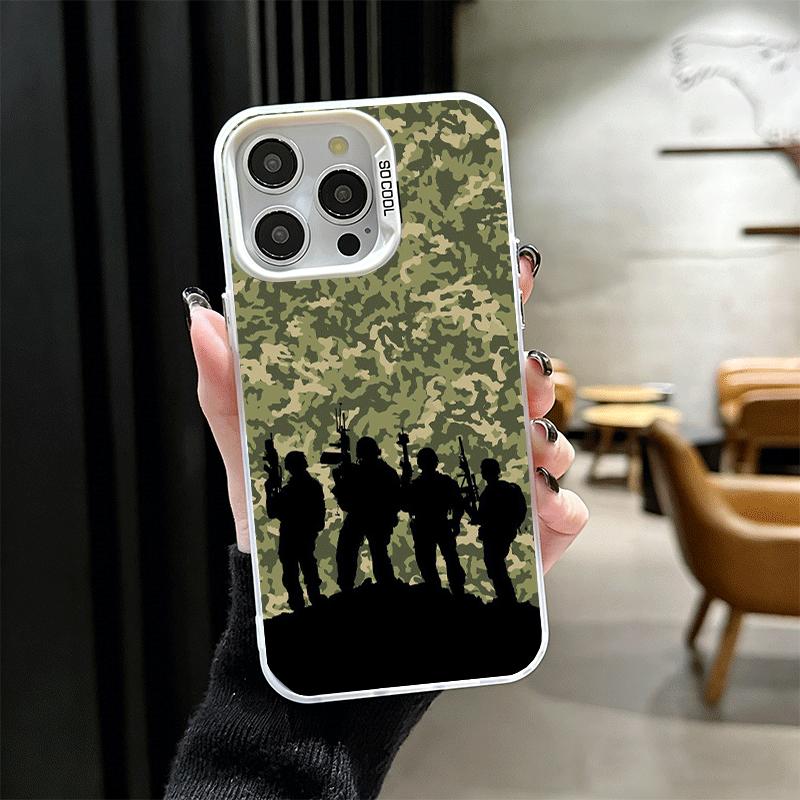 

Camouflage Military Pattern Shockproof Phone Case for iPhone 17 Air 16 16E 15 Pro Max 14 Plus 13 Mini 12 Back Cover Anti Fall Fu iPhone 13 Pro