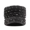 Adjustable Flat Hat Cap Rivet Design Trucker Hat Vintage Baseball Cap  For Women Men