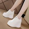 Top Quality 13cm Genuine Leather Platform Wedge Flats Shoes Chunky Sneaker Casual Comfy High Brand Spring Autumn Vulcanize Shoes