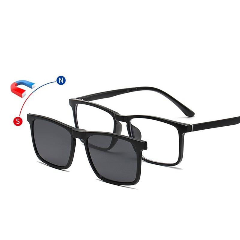 Lunettes de soleil 1/6 en 1 TR90 pour le cyclisme et le sport Montures de lunettes magnétiques à clipser Vintage Ensemble de lunettes de soleil tendance