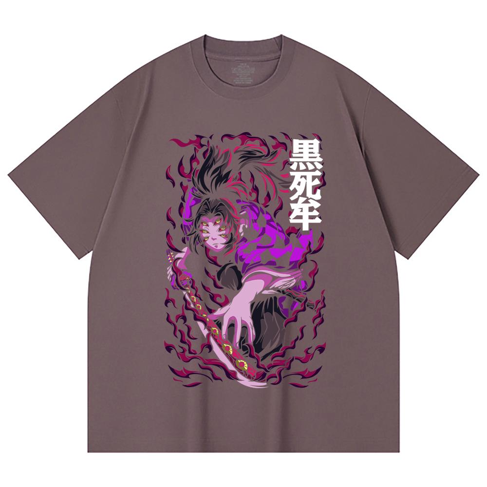 230 Gsm 100% Cotton Demon Slayer V83 Kokushibo Print Unisex Heavy Cotton T Shirt