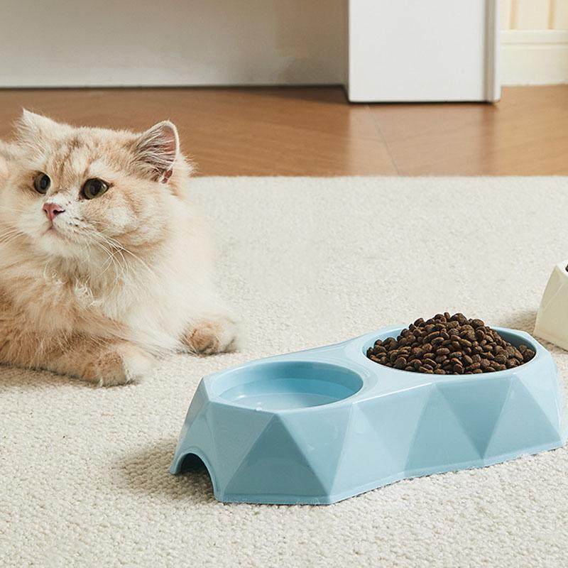 Double Dog Cat Bowls Food Water Feeder Non-Slip Pet Feeding Bowl for Small Medium Dogs Cats Puppy Kitten Durable Pet Dish