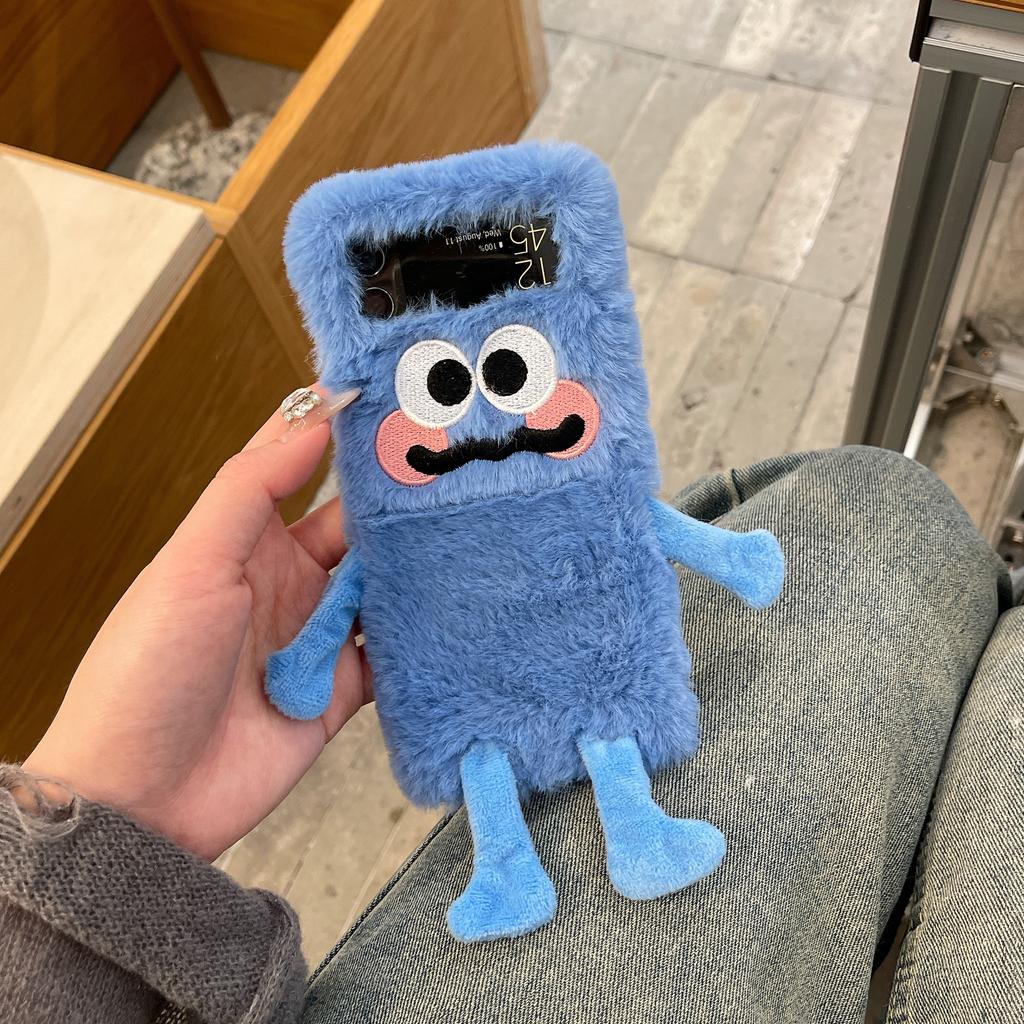 Niedliche Plüsch-Handyhülle zum Händchenhalten für Samsung Galaxy Z Flip 3 4 5 6