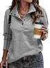 Autumn-Winter Women's Long Sleeve Buttoned Stand Collar Hoodie