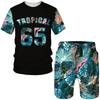 NEW Tropical Floral Print Men's Tees/Beach Shorts/Suits Fashion Summer Hawaiian Sets Casual Short Sleeve T-Shirt Holiday Outfits