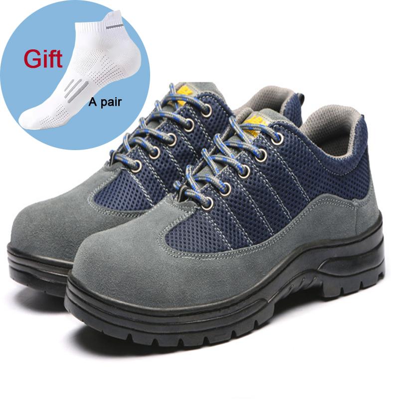 

Oulylan Summer Breathable Steel Toe Safety Shoes Anti-Puncture Work Boots Safety Shoes Wear Resistant Work Shoes 43