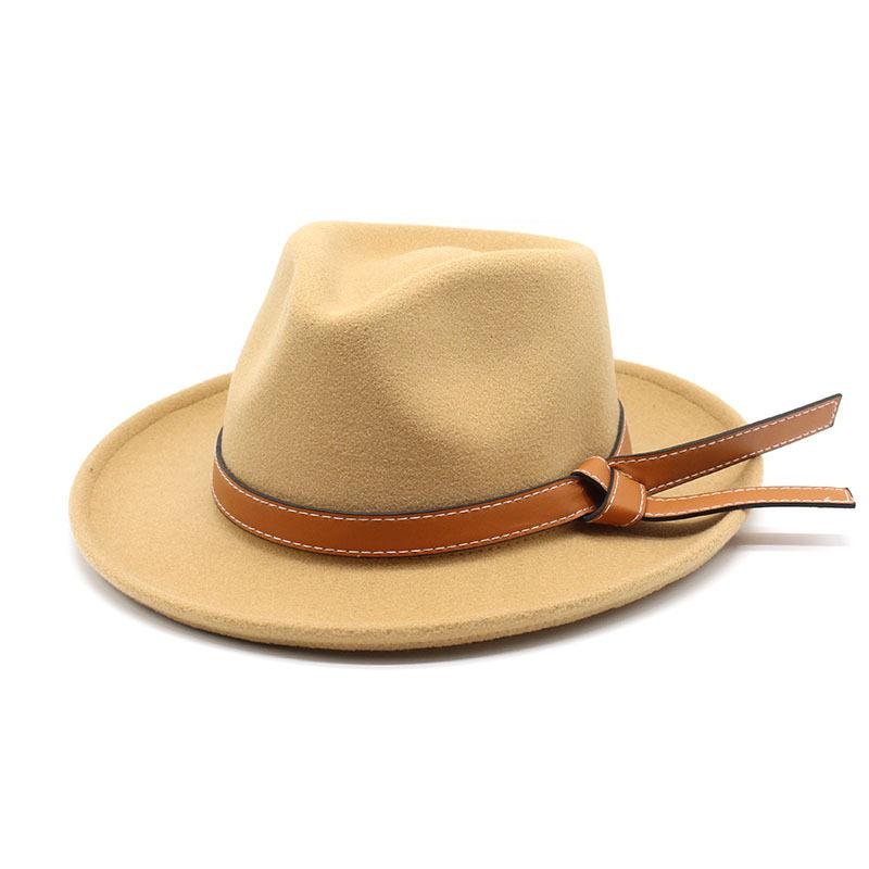 Felt Hat Top Hat Woolen British Trendy Hat Woolen Western Style Belt Jazz Hat